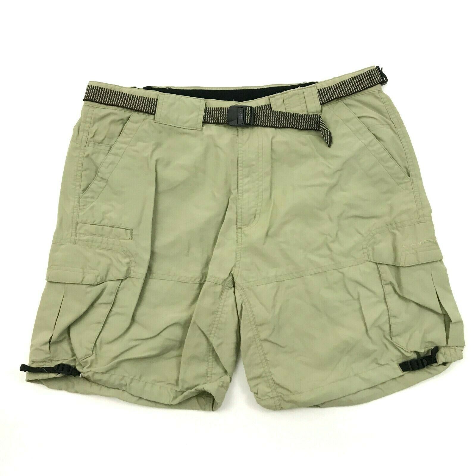 Mens ExOfficio Cargo Shorts Size 36 Belted 100% Nylon Hiking Pleated ...