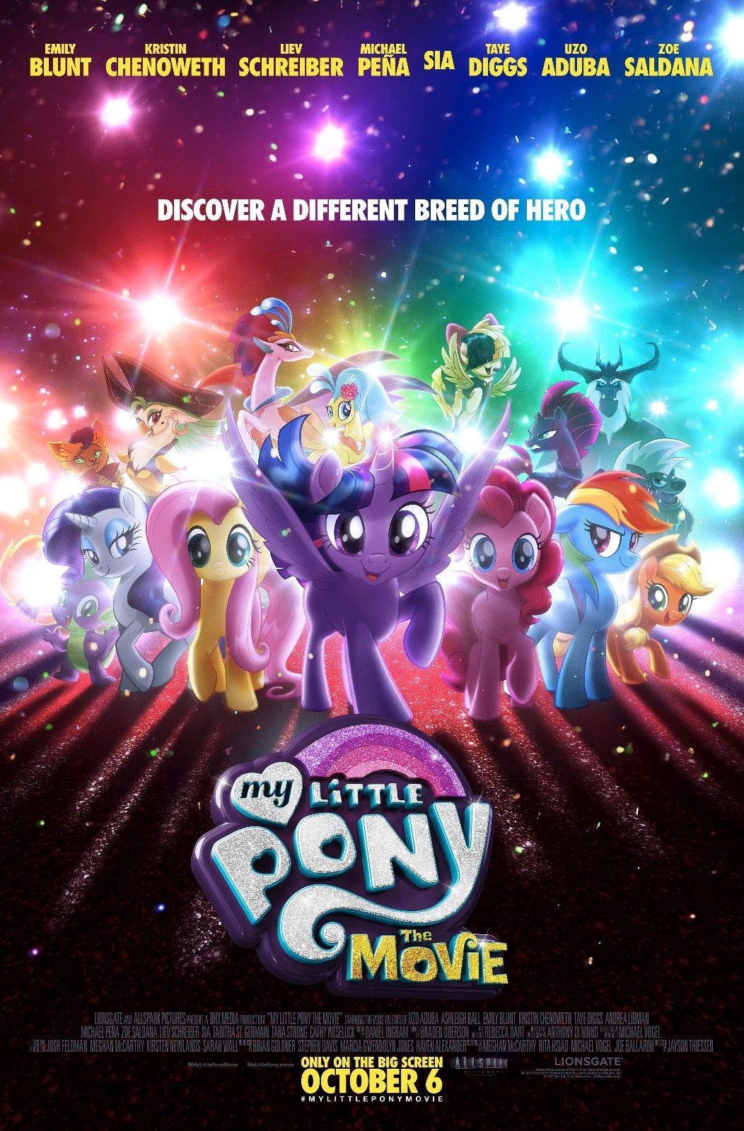 My Little Pony The Movie Poster Animated Art Film Print Size 14x21 24x36 27x40