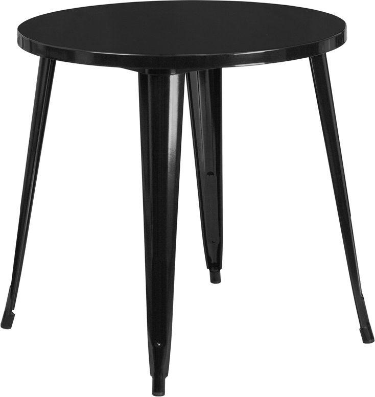 30RD Black Metal Table CH-51090-29-BK-GG