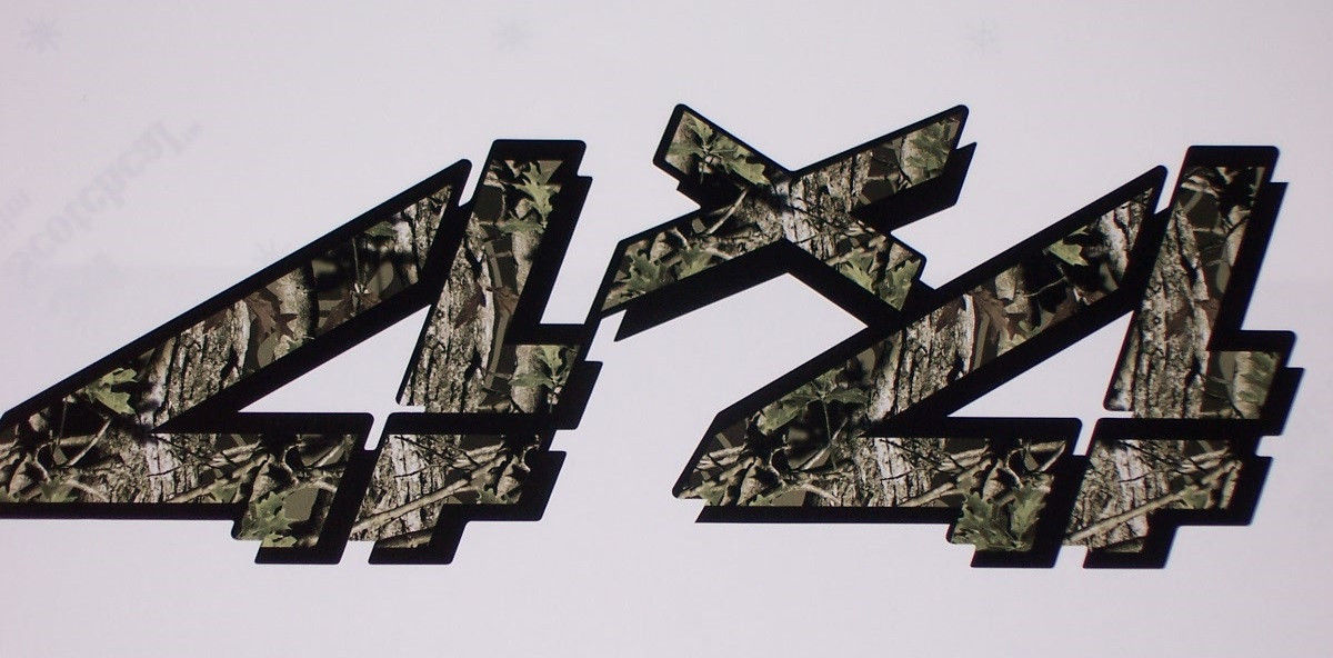 4X4 4 2 color mossy oak Camo Bed Side Decals decal Chevy GMC 1500 2500