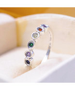 925 Sterling Silver Infinity Stones Ring With Colorful CZ Ring For Women  - $16.99