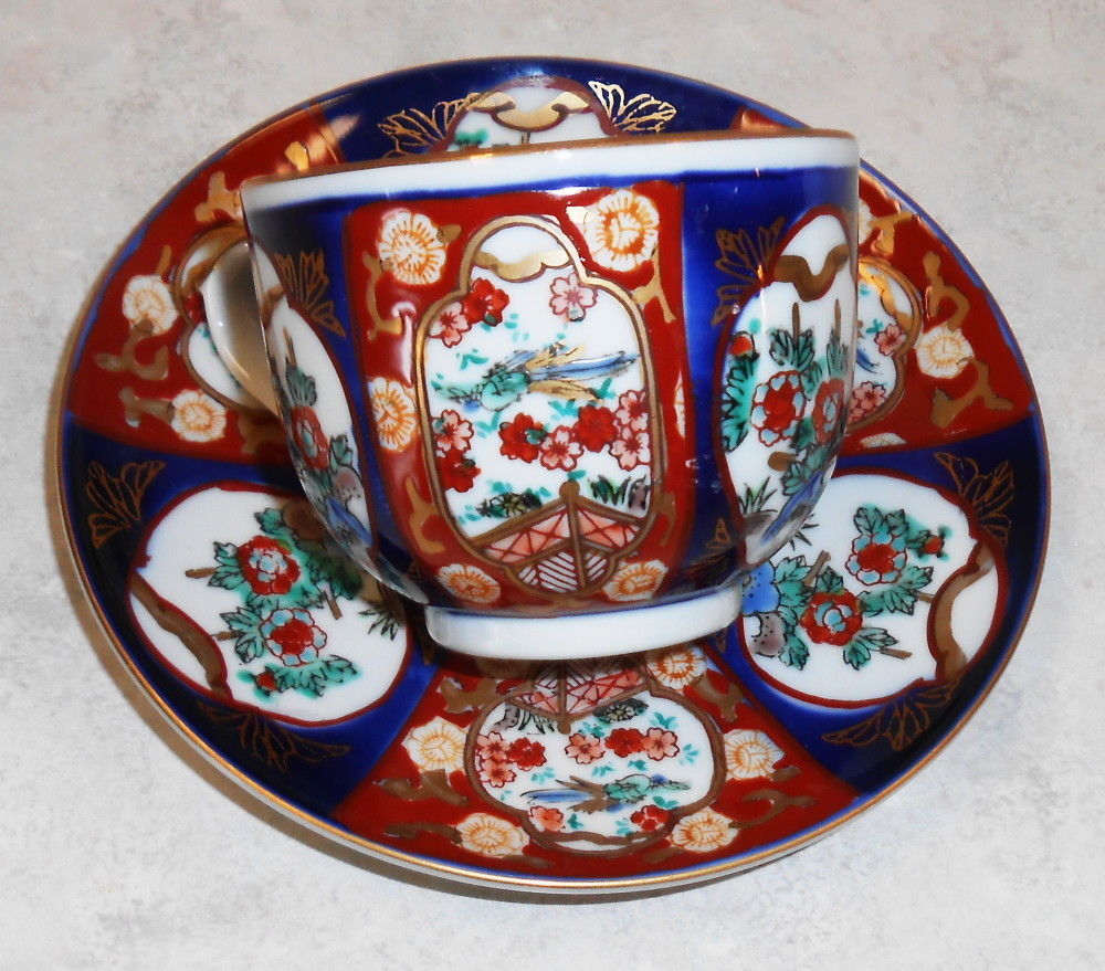 Antique Japanese Gold Imari Hand Painted Tea Cup & Saucer Cups & Saucers