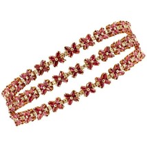 Diamonds, Rubies, 14k Rose Gold Vintage Bracelet - $4,890.00