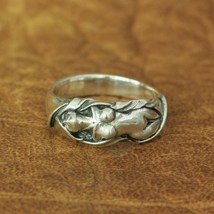 LINSION 925 Sterling Silver Sexy Nude Angel Ring Charms Punk Ring US siz... - $49.99+