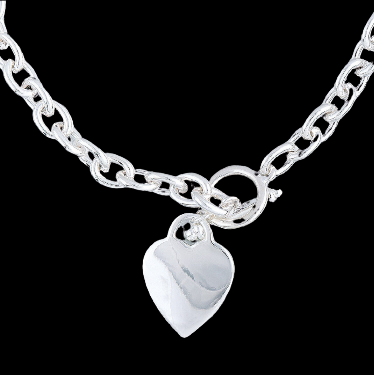 Tiffany Heart Tag Chain Link Necklace Sterling Silver NEW - Bracelets