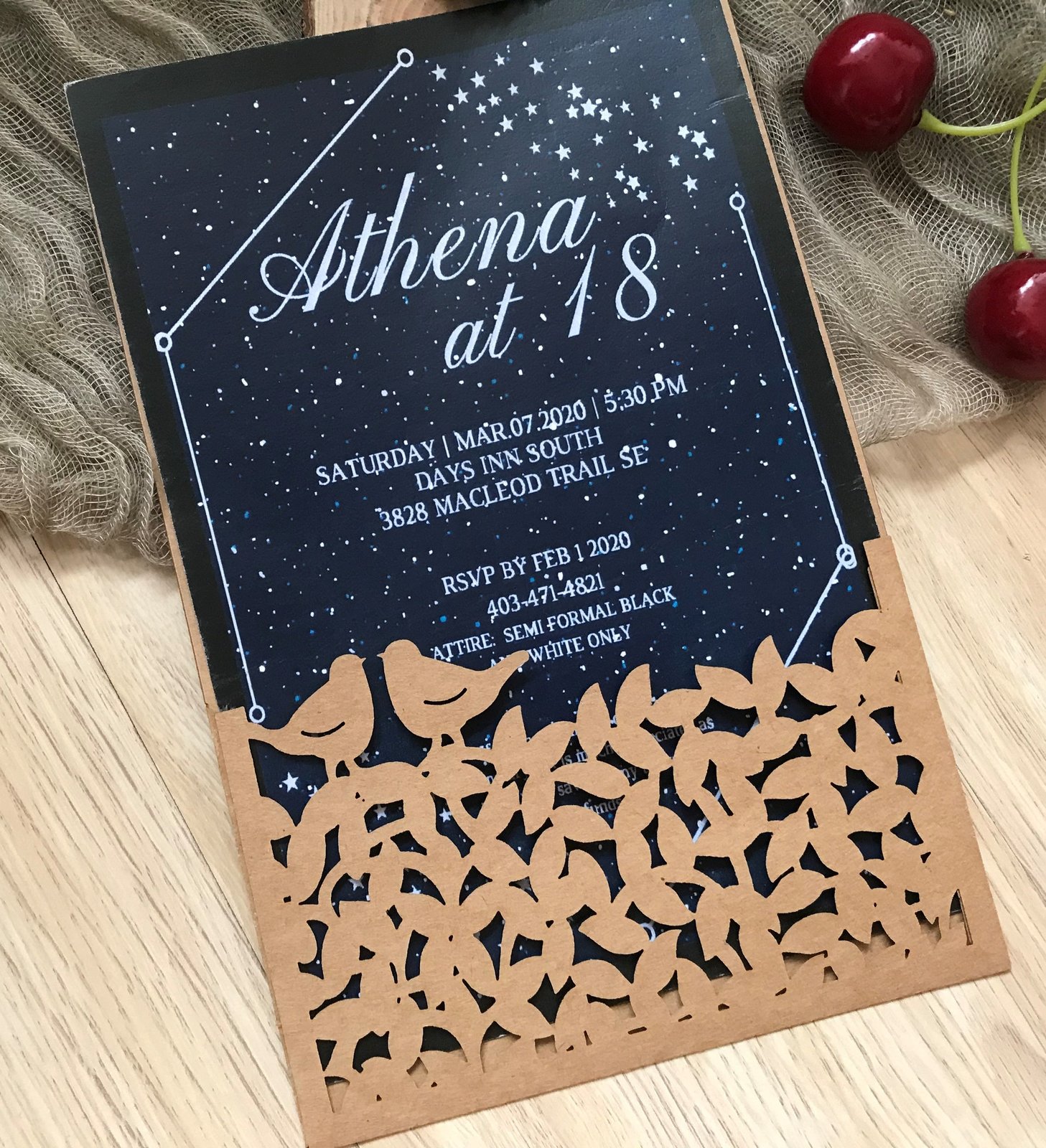 kraft paper Pearl Laser Cut Menu Cards,Pocket laser cut Invitations