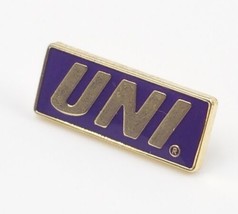 UNI University of Northern Iowa Rectangle Silver Tone Purple Enamel Lape... - $8.99