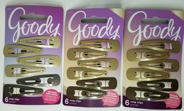 Goody Color Match Snap Clips Barrettes 6 pc lot of 3 #76613 - $10.99