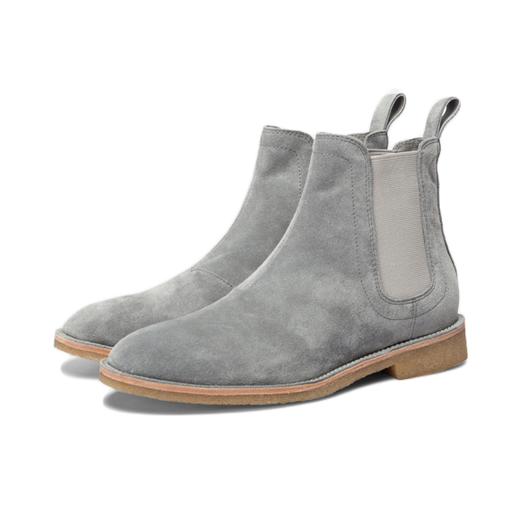 grey suede chelsea boots for men