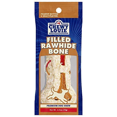 Primary image for CHEWY LOUIE PB & J Filled Rawhide Bone - Natural Beef Bone with Protein Rich Fil