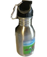 Metal Water Bottle with Lid and Chain Clip - $8.66
