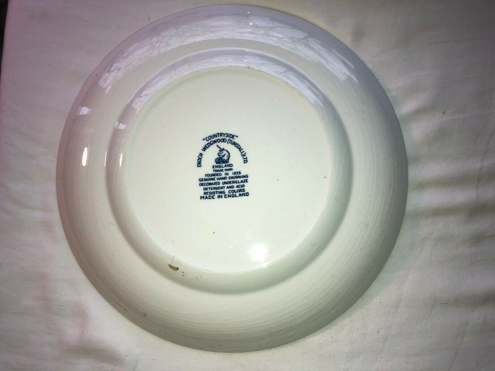 Vintage Wedgwood Porcelain Countryside Dinner Plate 10 In Mint