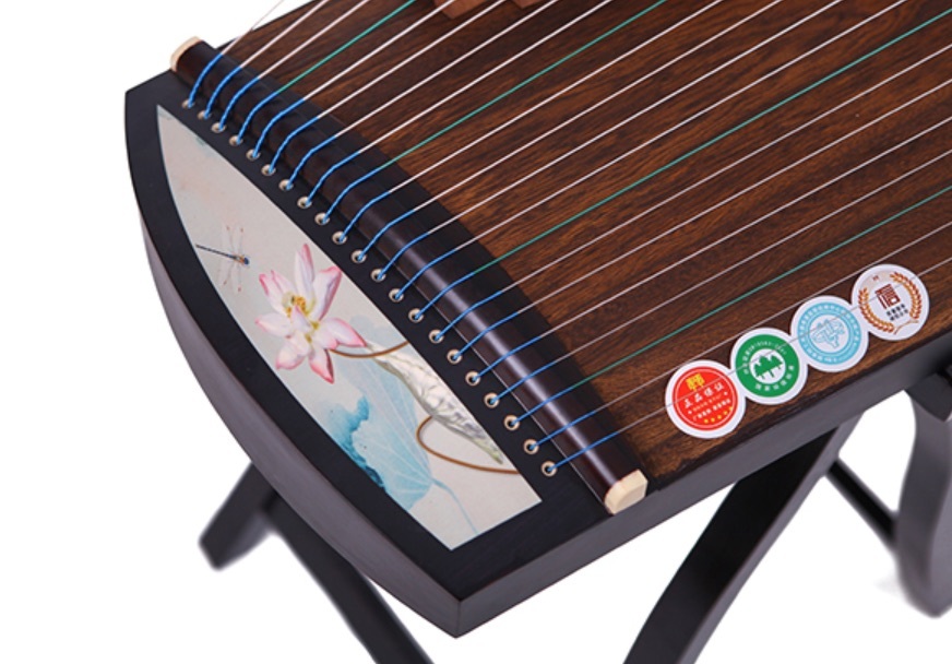 Small Guzheng 1M Portable Guzheng 21 Strings Moonlight map of lotus