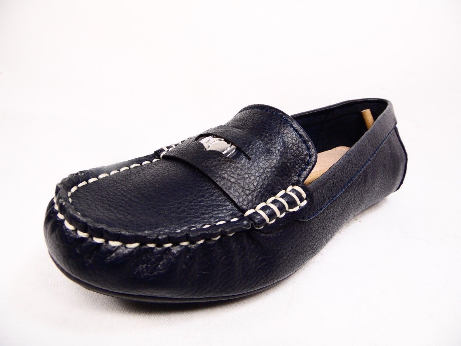 womens navy driving mocs