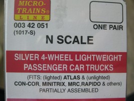 Micro-Trains Stock #00342051 Silver 4-Wheel Lightweight Passenger Car Trucks (N) image 1