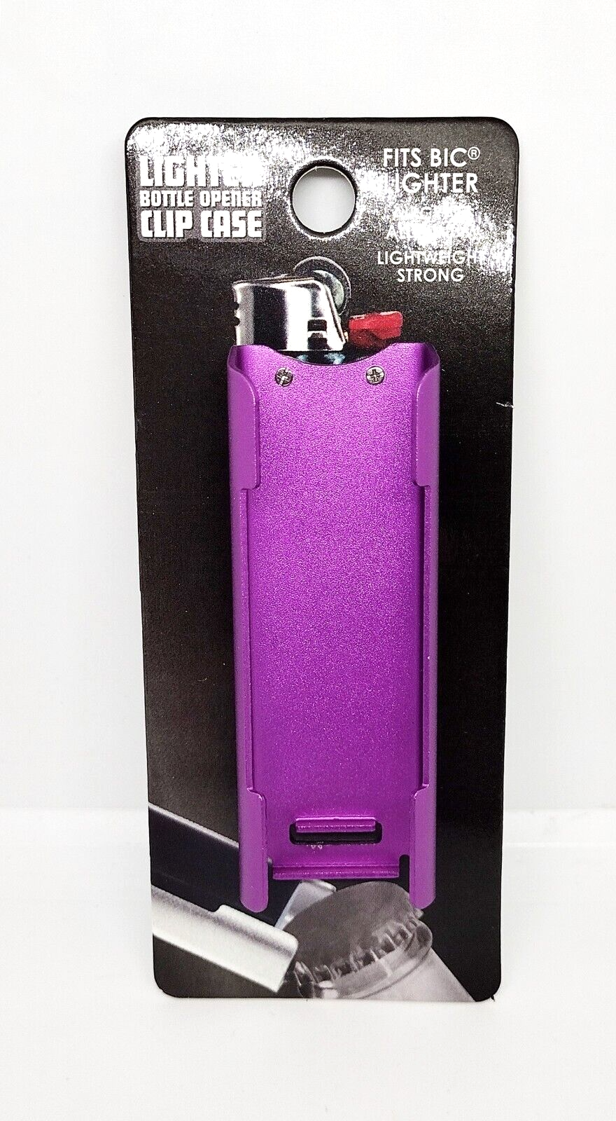 Monster Smoking Purple Design Aircraft Aluminum Big Bic Lighter Clip Case/Opener