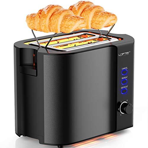 2 Slice Toaster, LOFTER Stainless Steel Bread Toasters with Warming Rack Best Ra Toasters