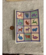 Vintage Hallmark Sticker Sheet Animals 1983 Rooster Rabbit Goat Dog Cat ... - $4.90