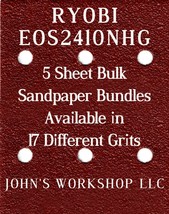 RYOBI EOS2410NHG - 1/4 Sheet - 17 Grits - No-Slip - 5 Sandpaper Bulk Bundles - $7.49