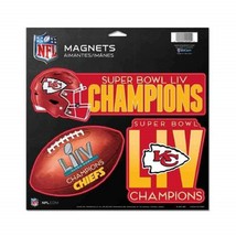 Kansas City Chief Super Bowl LIV Champions 11"x11" Magnets 3 pack WinCraft - $28.95