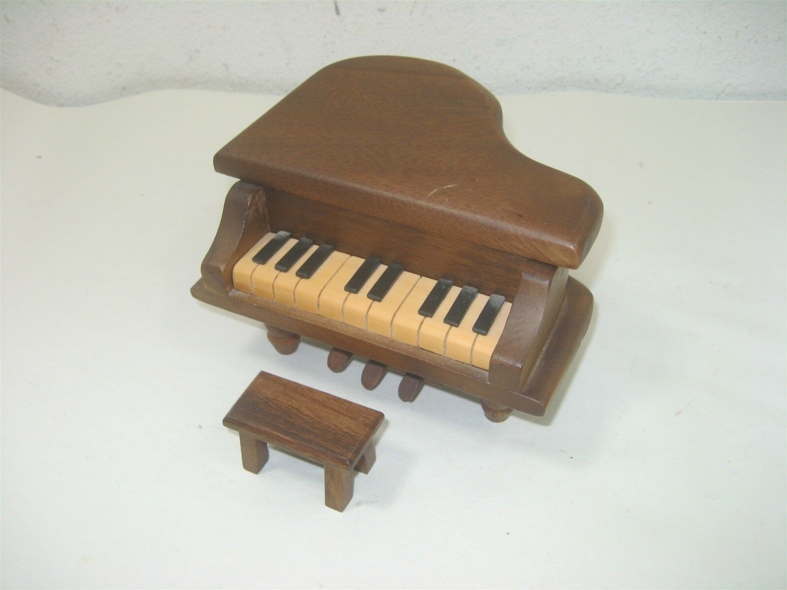 Vintage Mini Wooden Piano With Bench By N. Pangilinan Woodcraft Other
