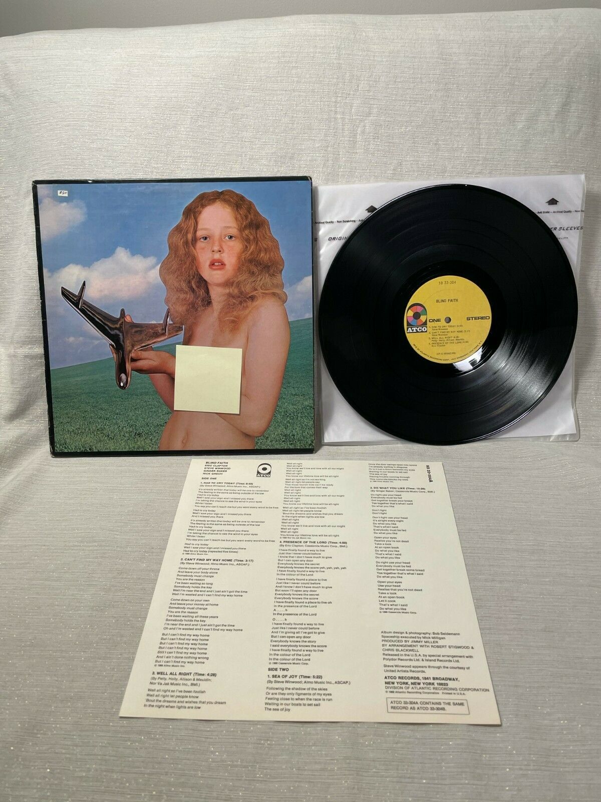 1969 Blind Faith Original Cover LP ATCO Records ‎SD 33-304A VG+/VG ...