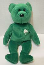 VTG 1997 TY Beanie Babies Erin Shamrock Plush Bear Emerald Green Retired... - $9.63