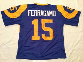 Unsigned Custom Sewn Stitched Vince Ferragamo Blue Jersey - M, L, Xl, 2XL, 3XL - $35.99