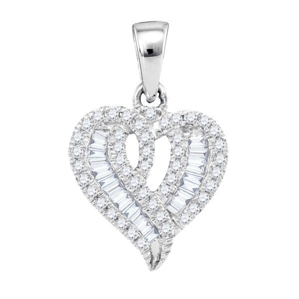14K White Gold Finish Bugget &Round Cut Diamond Valentineday Gift Heart ...