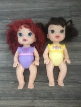 Disney Princesses Baby Belle And Baby Ariel Dolls Plastic 11” Free Shipping - $30.00