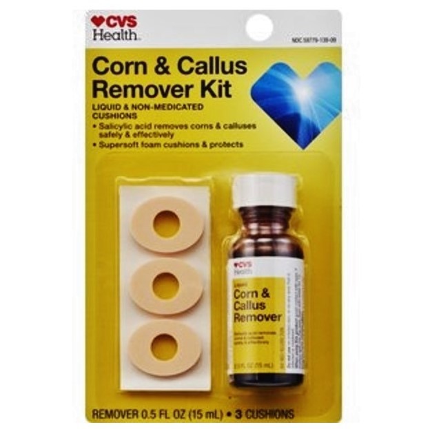 CVS Corn & Callus Remover Kit Liquid 0.5oz & Moleskin Padding Pack