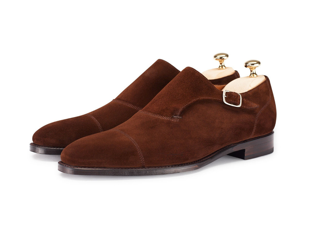 New Handcrafted Monk Premium Leather Single Buckle Strap Plain Cap Toe Shoes