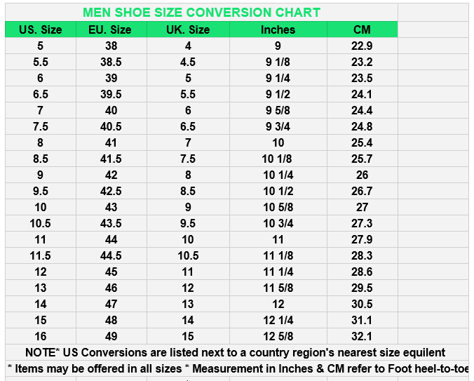 men's width sizes shoes