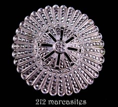 Vintage Art Deco sterling Brooch - brilliant 212 MARCASITES - starburst jewelry  - $210.00