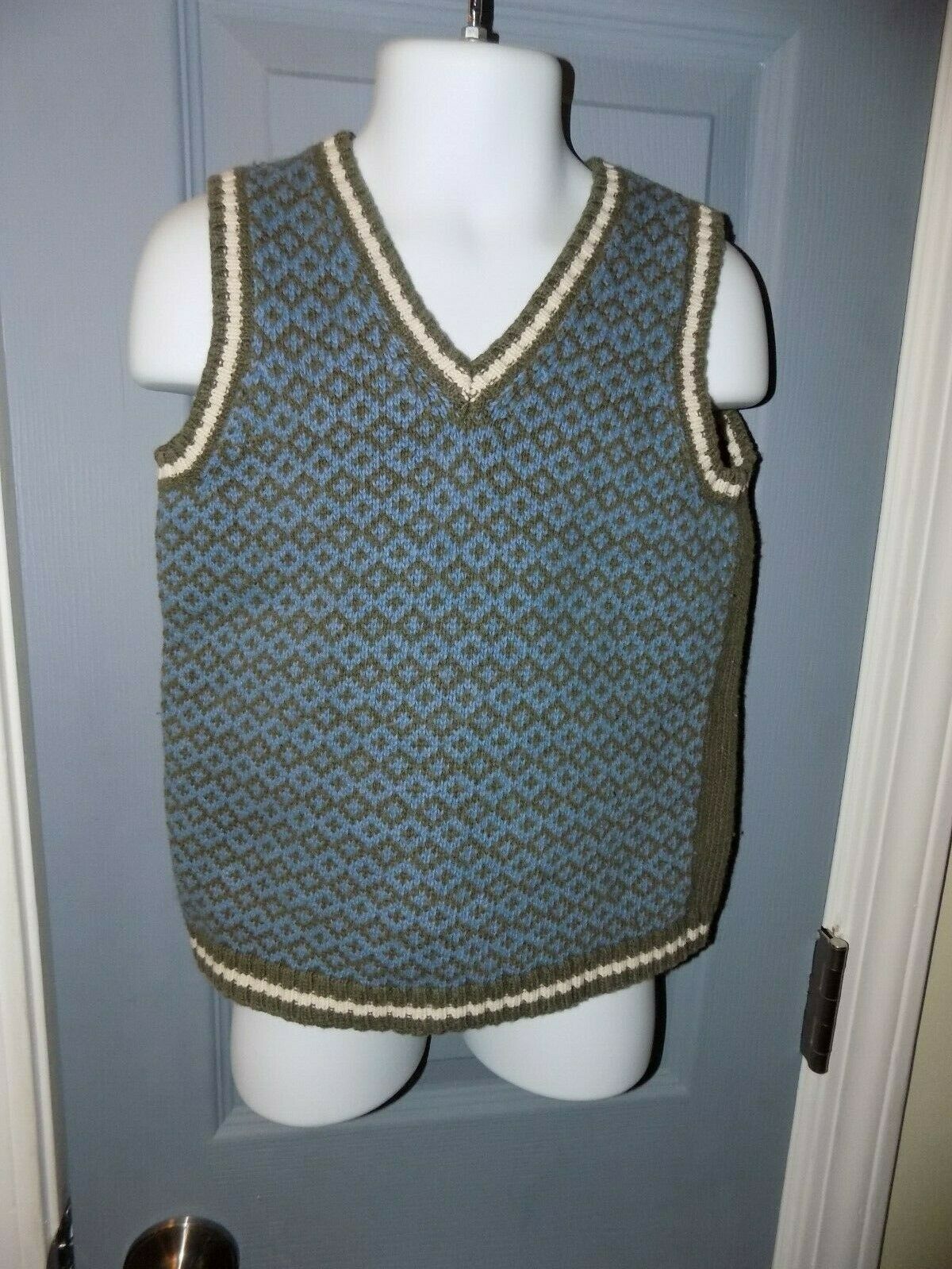 Primary image for Janie and Jack Green Sweater Vest Wool Blend Diamond Pattern Size 4T/5T Boy's