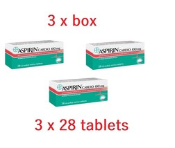3 x pcs ASPIRIN CARDIO 100 mg Gastro Resistant Healty Heart Bayer 84 tab... - $44.99