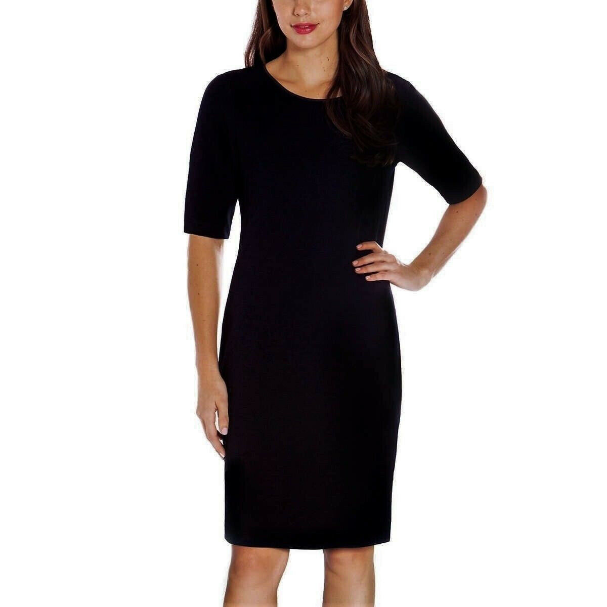 Mario Serrani Women's Textured Knit Stretch Dress Black Size: Small ...
