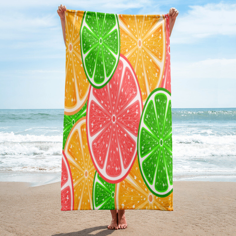 Citrus Fruit Towel, Beach Towel - Towels & Washcloths