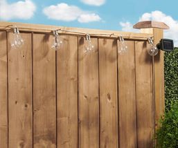 Solar String Bulbs w LED Lights 10 Bulbs Flashing or Solid Garden Porch Fence image 5