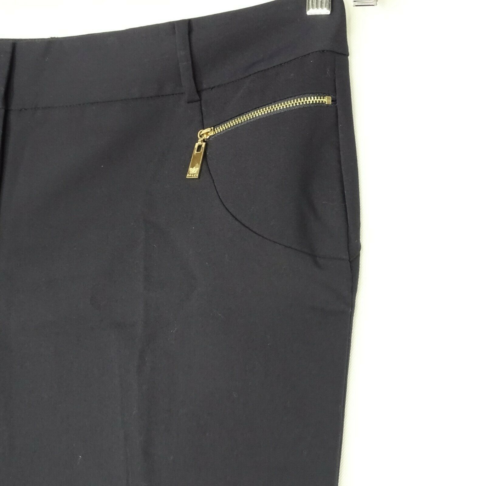 Chaus New York Ankle Cropped Pants Women Size 12 Navy Blue Zipper Flat ...