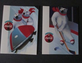 Coca-Cola Set of 2  diff Polar Bear Cards &amp; envelopes   Blank Inside - $3.22