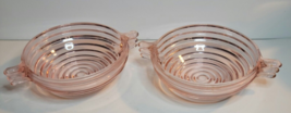 2 Vtg. Anchor Hocking Manhattan Pink Depression Glass Bowls - $30.00