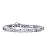 6.00 Carat Invisible Set Princess Cut Diamond Bracelet 14K White Gold - $5,543.01