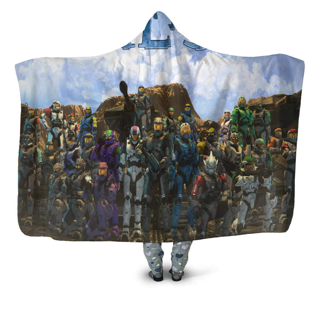 Halo Master Chief Hooded Hoodie Throw Blanket Bedroom Home Blankets & Throws