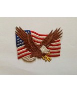 Vintage 1987 Joy Iron-On Embroidered Emblems Patch American Flag Eagle U... - $14.84