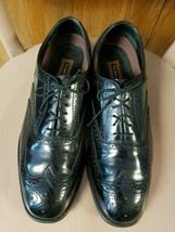 Mens Florsheim Lexington Wing Tip Classic Lace up Leather Shoes 17066 Black 12 D - $29.39