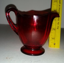 Vintage Anchor Hocking Royal Ruby Footed Open Creamer - $9.99