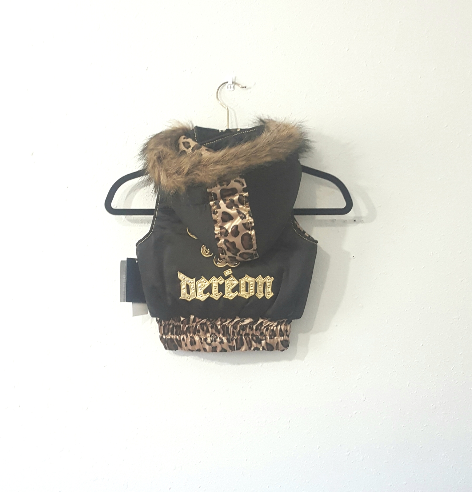 J Crew Girls Leopard Wool Mittens Sz Med NWT