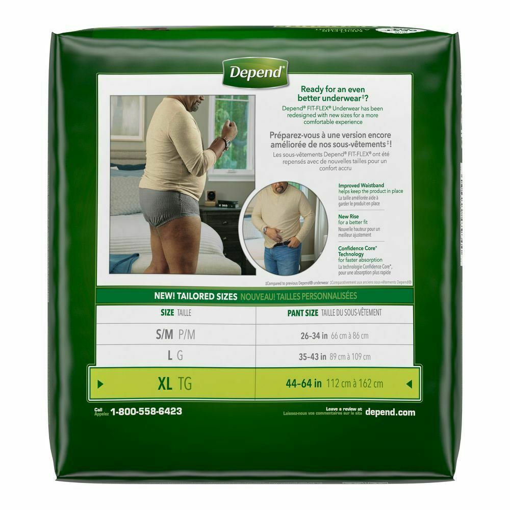 Depend Men's FitFlex Convenience Incontinence Underwear XL