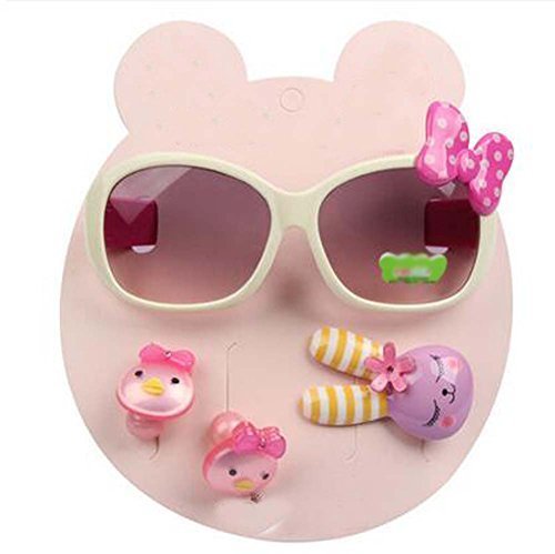 Children Hair Suit Sunglasses Bow-knot Style Hairpins and Hair Circle, Beige